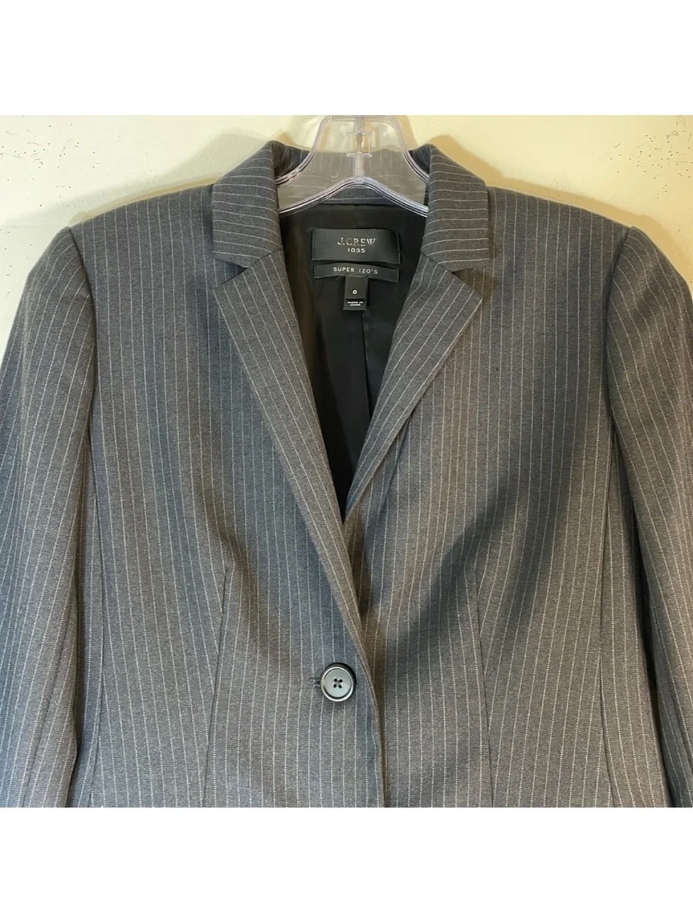 NEW! J. Crew 1035 Super 120’S Two Button Pinstripe Wool Blazer. 0.